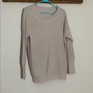 Neutral purple wide neck sweater